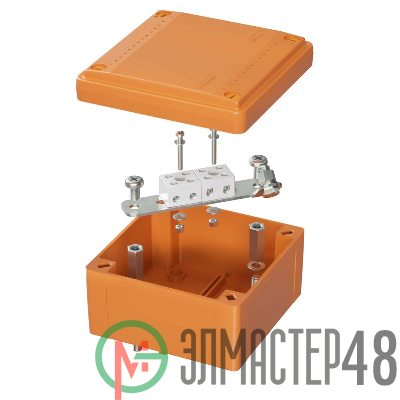 Коробка ответвительная FS 100х100х50мм 4р 450В 6А 4кв.мм с гладкими стенками и клеммн. IP56 пластик. DKC FSB10404