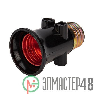 Патрон-розетка E27 карболитовый черн. с этикеткой Rexant 11-8855