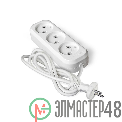 Удлинитель 3х2м без заземл. 6А IP20 У6-639М ПВС 2х0.75 UNIVersal 639М-02