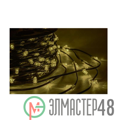 Гирлянда "КЛИП ЛАЙТ" 660LED темн.-зел. ПВХ провод 80Вт 12В тепл.-бел. трансф. в компл. (уп.100м) NEON-NIGHT 325-126