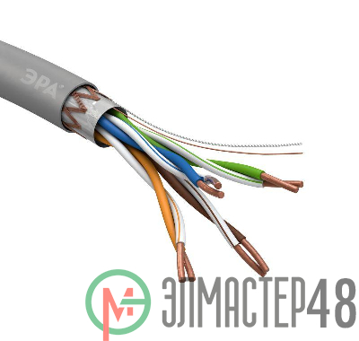 Кабель витая пара SF/UTP 4х2х24 AWG Cat5e CU PVC (уп.305м) ЭРА Б0044691