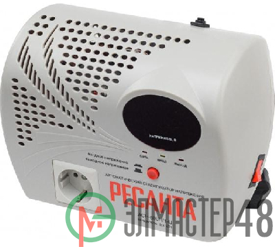Стабилизатор напряжения АСН-500 Н/1-Ц 1ф 0.5кВт настен. с розеткой IP20 релейный Ресанта 63/6/9