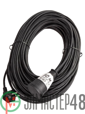 Удлинитель-шнур 1х50м 10А IP44 3500Вт 220-350В КГ 2х1.0мм каучук КОСМОС YSHKsm50m-1g(10A)KG