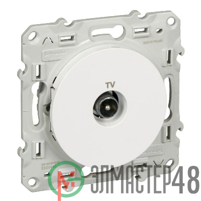 Механизм розетки TV 1-м Odace оконечная бел. SchE S52R445