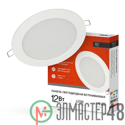 Светильник светодиодный ДВО RLP-eco 12Вт 230В 4000К 840Лм 170/150мм бел. IP40 IN HOME 4690612010007
