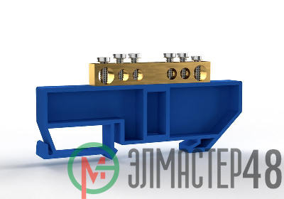 Шина нулевая на DIN-изоляторе 6х9мм 6 отвер. латунь TOKOV ELECTRIC TKE-BCB-69-6-DIN/N