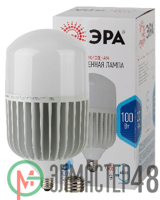 Лампа светодиодная высокомощная STD LED POWER T160-100W-4000-E27/E40 100Вт T160 колокол 4000К нейтр. бел. E27/E40 (переходник в компл.) 8000лм Эра Б0032089