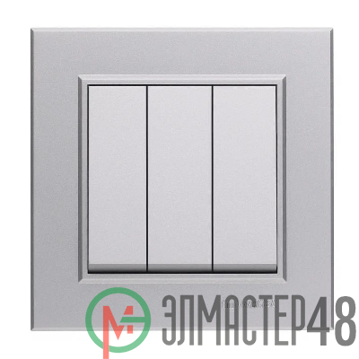 Выключатель 3-кл. СП Karea 10А IP20 сереб. Makel 56065091