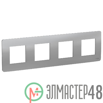 Рамка 4-м UNICA STUDIO алюм. SchE NU200830