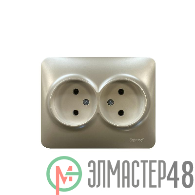 Розетка 2-м Karina Life без заземл. ПБТ жемчуж./бел. перламутр LEZARD 708-3000-128B