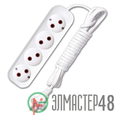 Удлинитель 4х3м без заземл. 6А IP20 У6-766 ШВВП 2х0.75 UNIVersal 9631943