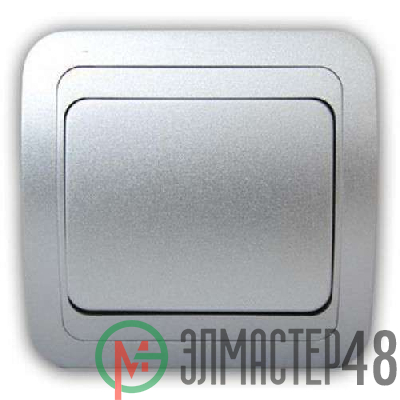 Выключатель 1-кл. 1п 1мод. СП Mimoza 10А IP20 серебр./серебр. Makel 23401