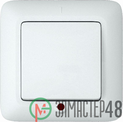 Выключатель 1-кл. СП Прима 6А IP20 с индик. бел. (опт. упак) SchE S16-053-B