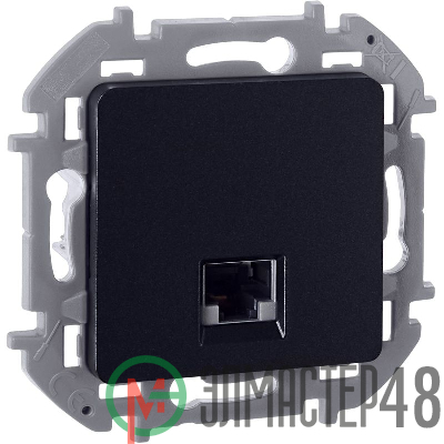 Розетка компьютерная Inspiria RJ45 кат.5E UTP антрацит Leg 673828
