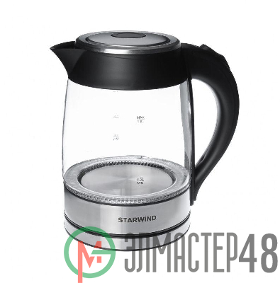 Чайник электрический SKG4710 1.8л 2200Вт серебр./черн. (корпус стекло) STARWIND 935480