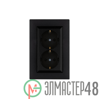 Розетка 2-я Karea RIZZ STAR с заземл. чер. Makel 88054082