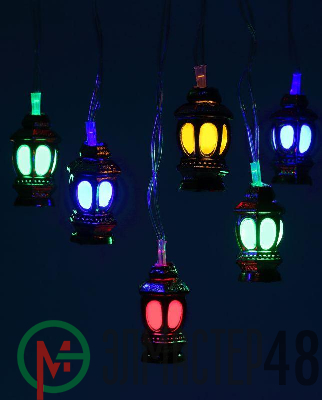 Гирлянда светодиодная "Нить Фонарики" 3м 20LED 8 режимов 220В IP20 мультиколор ЭРА Б0041897