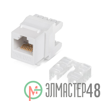 Вставка Keystone Jack RJ45 (8P8C) 180град. кат.6A Dual IDC (110&Krone type) бел. Cabeus 7654c