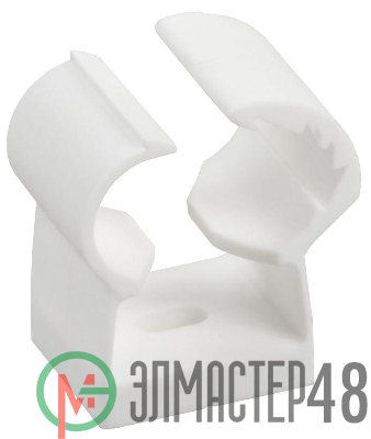 Клипса с фиксатором для глад. труб 20-25мм бел. (уп.24шт) IEK CTA00D-FL-020-K01