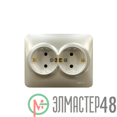 Розетка 2-м Karina Life с заземл. ПБТ жемчуж./бел. перламутр LEZARD 708-3000-127B
