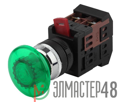 Кнопка AEA-22 "Грибок" d22мм 1з+1р BBG30-AEA-K06E зел. ЭРА Б0045634