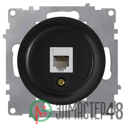 Розетка компьютерная 1-м СП Florence RJ45 кат.5E механизм черн. 1E20701303 OneKeyElectro 2172816