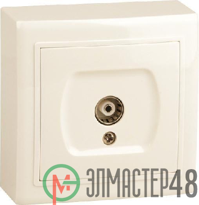 Розетка телевизионная TV 1-м V01-32-Т11-S крем. Volsten 9863