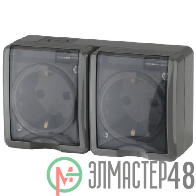 Розетка ОП 11-2403-03 2х2P+E IP54 16АХ-250В Эксперт сер. ЭРА Б0020717