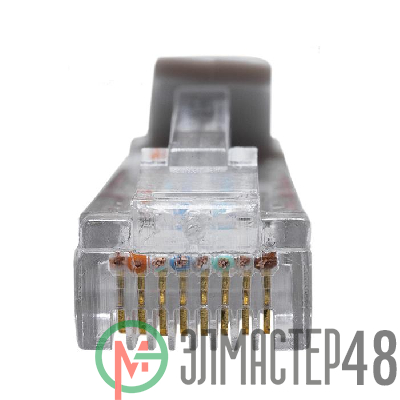Патч-корд U/UTP кат.5E 4х2х26AWG (7х0.16мм) Cu LSZH сер. 2м SUPRLAN 10-0143
