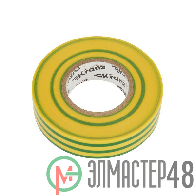 Изолента ПВХ профессиональная 0.18х19мм 20м желт./зел. (уп.10шт) Kranz KR-09-2807
