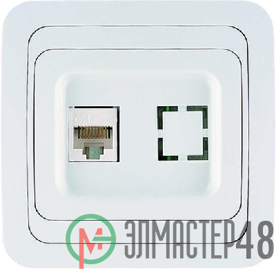 Розетка компьютерная 1-м СП Mimoza 16А IP20 бел./бел. Makel 12035