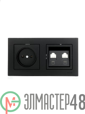 Рамка 2-местн. горизонт. VESNA черн. бархат LEZARD 742-4200-147