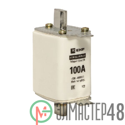 Вставка плавкая ППН-33 100А габарит 00 EKF fus-33/160/100