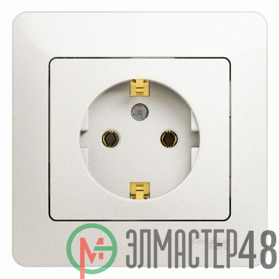 Розетка 1-м Glossa 16А с заземл. в сборе перламутр SchE GSL000642