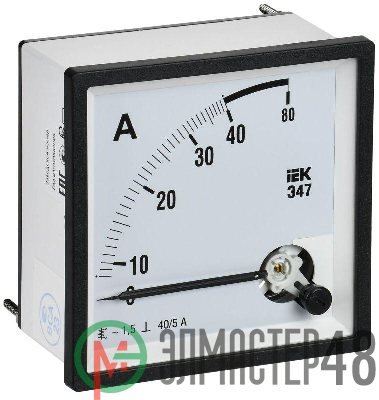 Амперметр Э47 40/5А класс точн. 1.5 96х96мм IEK IPA20-6-0040-E