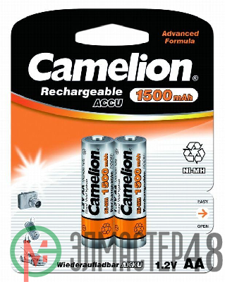 Аккумулятор R6 NI-MN 1500мА.ч BP-2 (блист.2шт) Camelion 3510