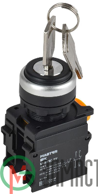 Переключатель 2 полож. 1НО+1НЗ с ключом черн. MASTER IEK MI-SW60-11Y-3-34-2-K02