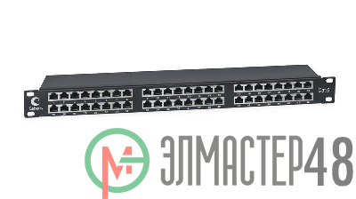 Патч-панель 19дюйм 1U 48 портов RJ45 кат.6 полностью экранир. Dual IDC высокой плотности Cabeus 8891c