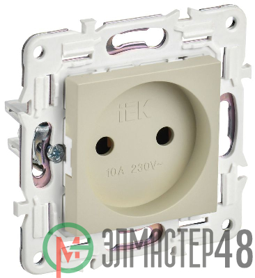 Розетка SKANDY 10А без заземл. без защ. шторок SK-R02B беж. IEK SK-R10-10-K10
