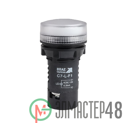 Лампа светодиодная OptiSignal Compact D22 С7-L-F1 бел. 110В AC/DC XB7EV01GP КЭАЗ 362153