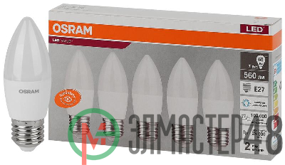 Лампа светодиодная LED Value LVCLB60 7SW/865 230В E27 2х5 RU (уп.5шт) OSRAM 4058075578074