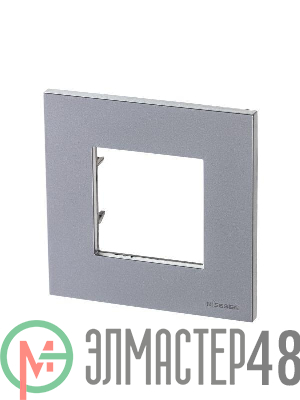 Рамка 1-м 2мод. Zenit серебристый ABB 2CLA227100N1301