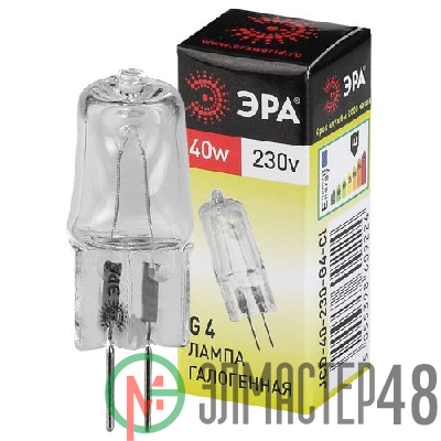 Лампа галогенная G4-JCD-40W-230V-Cl 40Вт G4 230В Эра C0039280