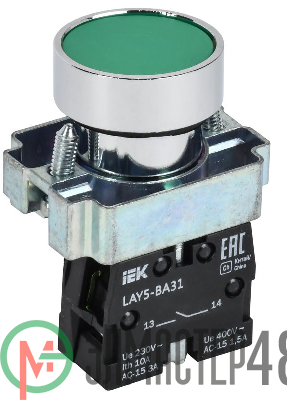 Кнопка LAY5-BA31 без подсветки зел. 1з ИЭК BBT60-BA-K06