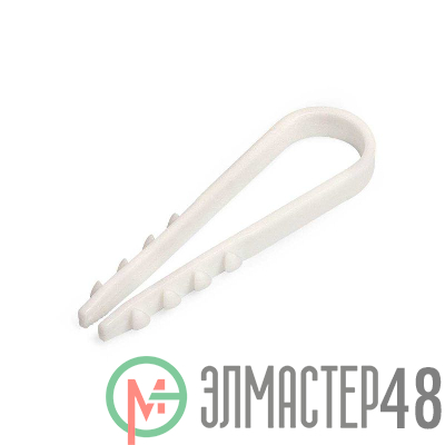 Дюбель-хомут ДХ 5-10 для круглого кабеля нейлон бел. (уп.100шт) Fortisflex 56866