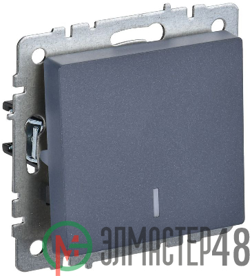 Выключатель 1-кл. СП BRITE ВС10-1-1-БрМ 10А с инд. маренго IEK BR-V10-1-10-K35