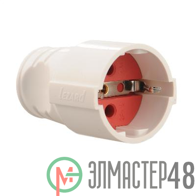 Штепсель с заземл. бел. Lezard 715-0701-607