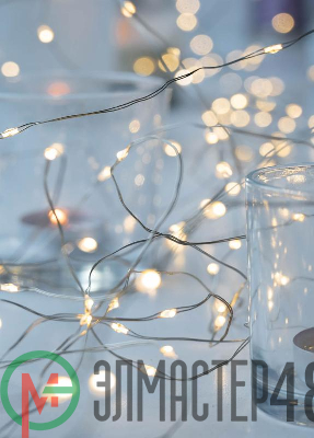 Гирлянда светодиодная "Нить" 30+5м 300LED тепл. бел. возможность соединения до 3шт 220В КОСМОС KOC_GIR-V102