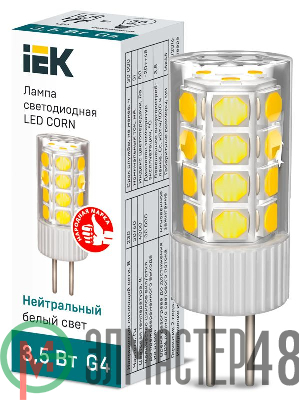 Лампа светодиодная Corn 3.5Вт капсульная 4000К нейтр. бел. G4 230В керамика IEK LLE-Corn-4-230-40-G4