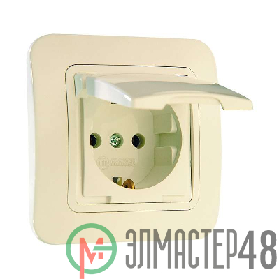 Розетка 1-м СП Lillium 16А IP20 без заземл. крем. Makel 70229